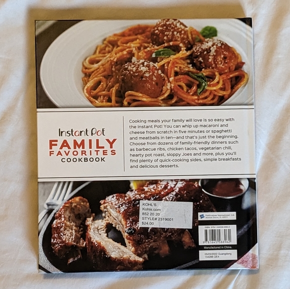 🆕 Instant Pot Family Favorite Cookbook Hardcover - Picture 2 of 2